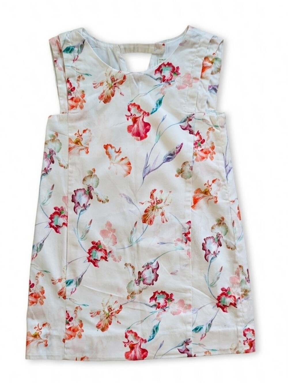 Zara White Floral Shift Sleeveless Dress